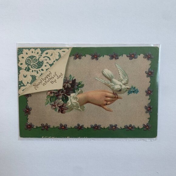 Antique Early 1900s Postcard Many Happy Returns of the Day - Picture 1 of 6